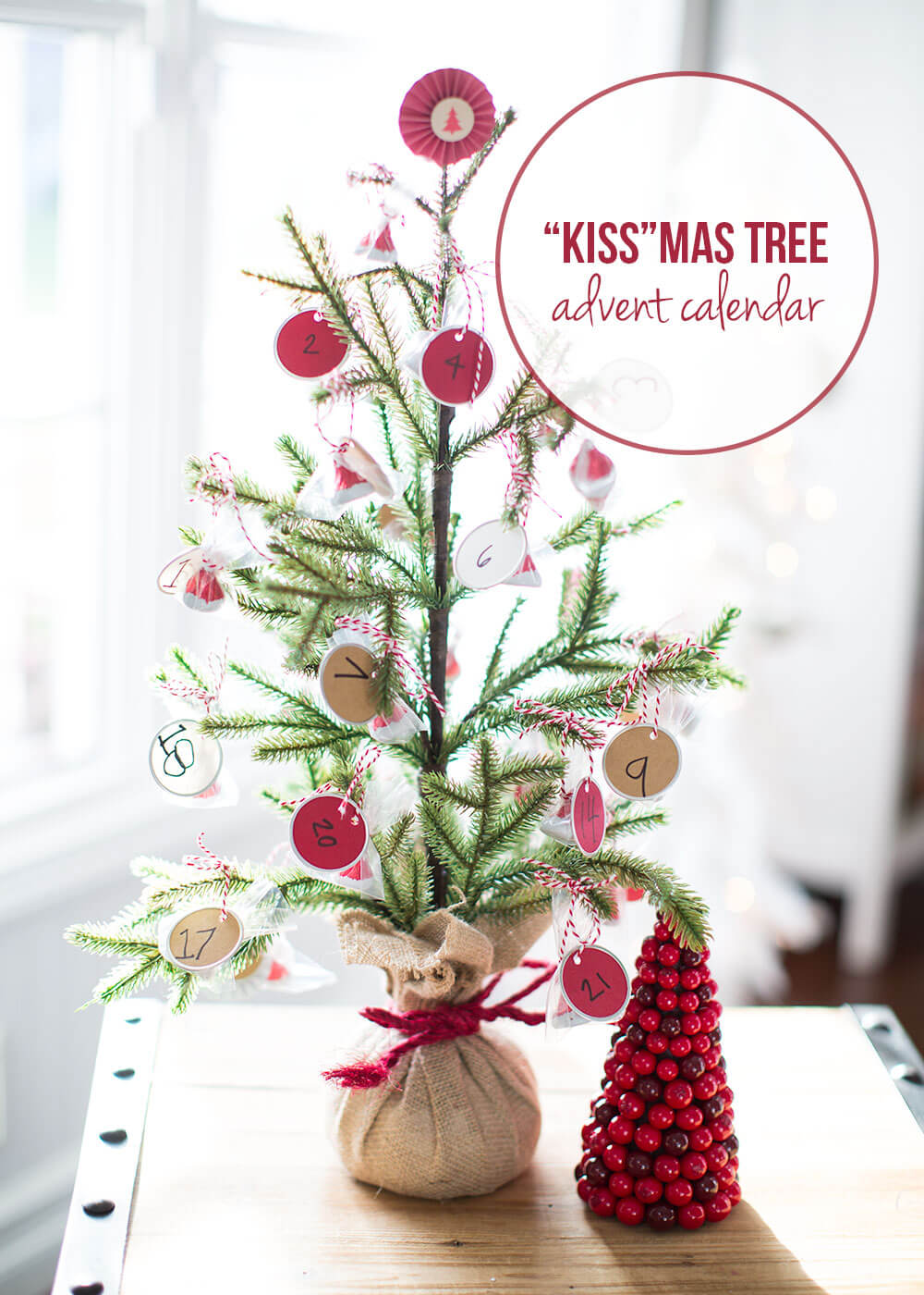 KISSmas Tree Advent Calendar - a fun and easy way for the kids to count down to Christmas!