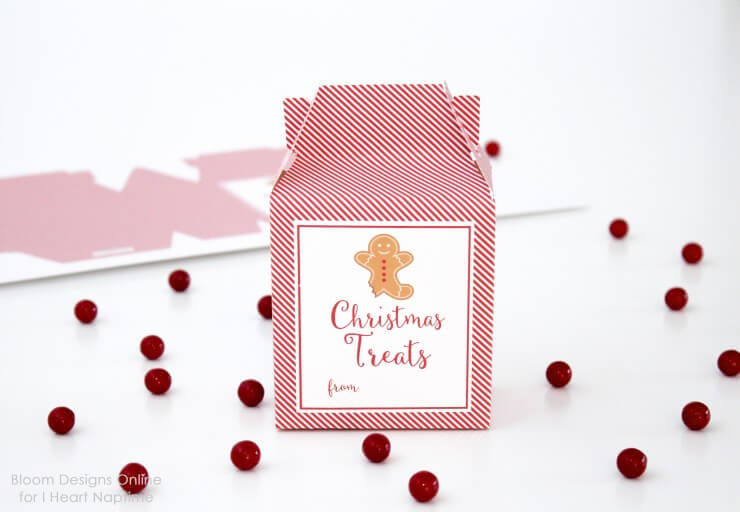 Christmas Treats Printable Box - free download, perfect for filling with sweets, treats, and gift cards!