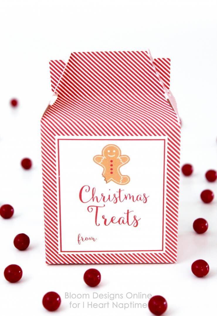 Christmas Treats Printable Box - free download, perfect for filling with sweets, treats, and gift cards!
