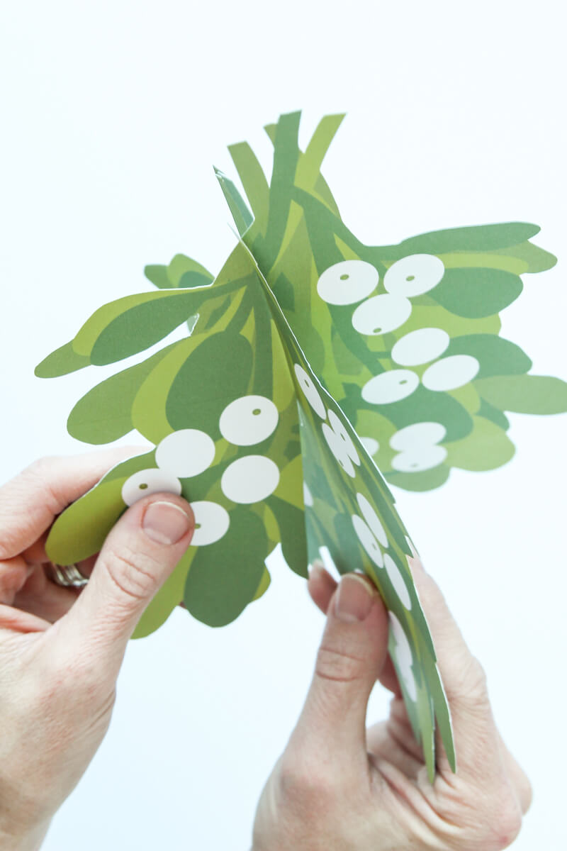 Mistletoe Free Printable - an amazing (and easy!) three-dimensional mistletoe to hang in your home this holiday season!