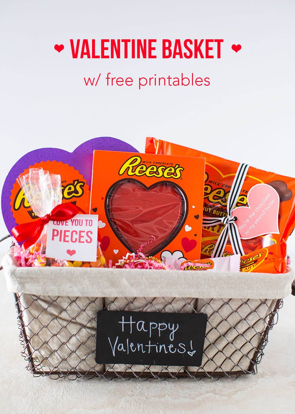 Reese's Valentine Printables - download for free for a cute and easy Valentine's gift!