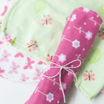 Simple Baby Burp Cloths - an easy, adorable, and quick sewing project for the newest little one in your life