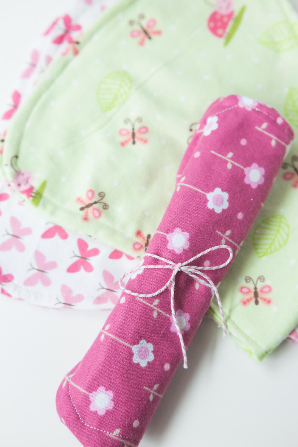 Simple Baby Burp Cloths - an easy, adorable, and quick sewing project for the newest little one in your life