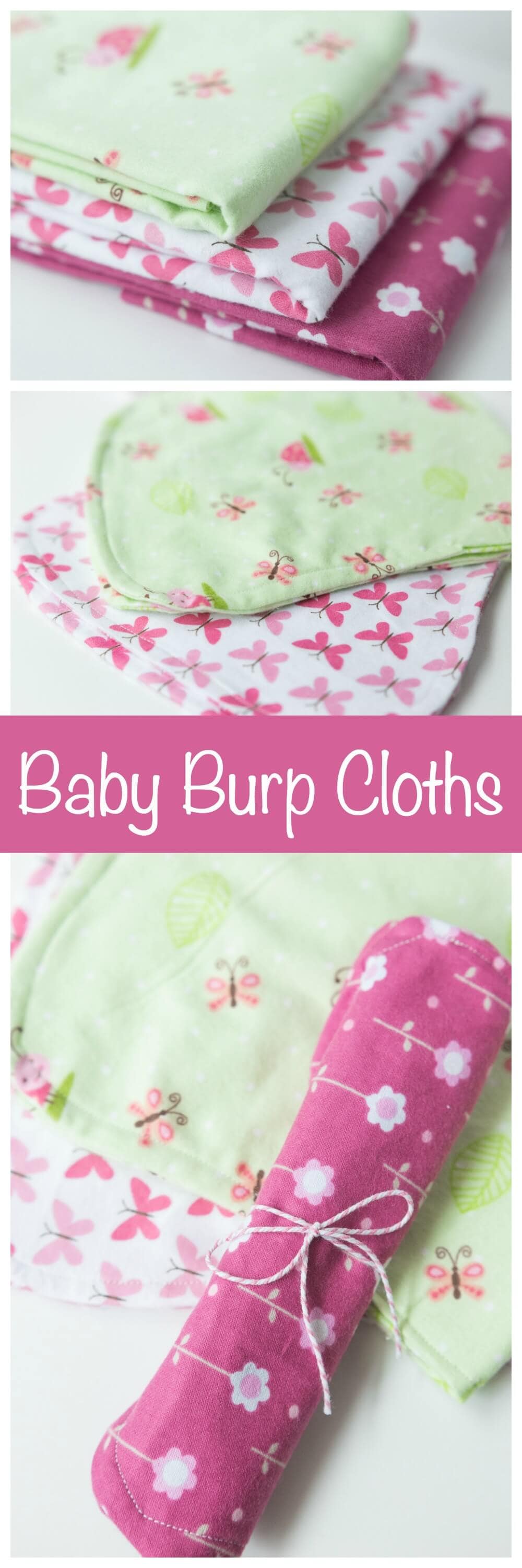 Simple Baby Burp Cloths - an easy, adorable, and quick sewing project for the newest little one in your life