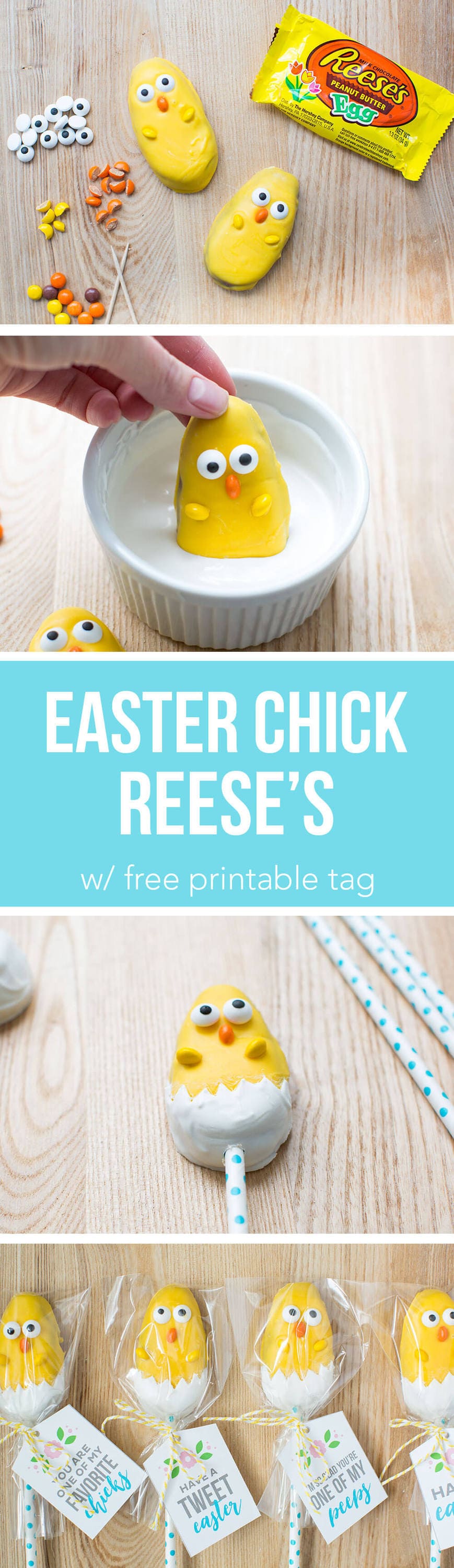 Easter Chick Treats - the most adorable candy chicks made from a Reese's egg! These are so easy to make and the kids will love helping make these cuties.