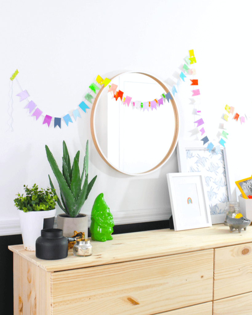 Lucky Rainbow Banner DIY - celebrate St. Patrick's Day in style with this great kids' activity with grown-up style!