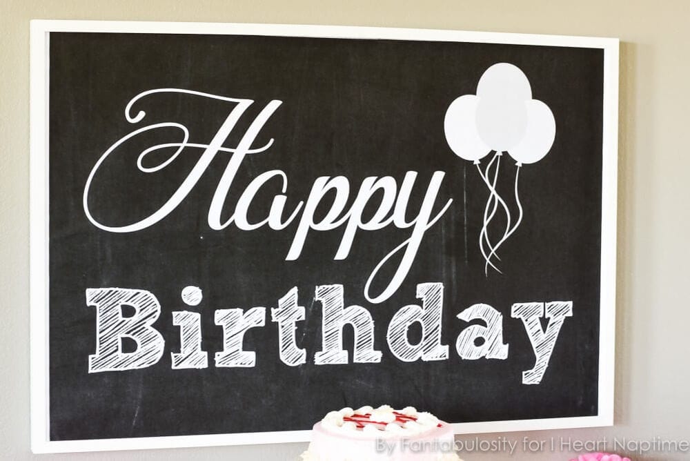 Free Happy Birthday Backdrop - Quickly decorate your dessert table for a birthday party, by simply adding this "Happy Birthday" printable to your display!