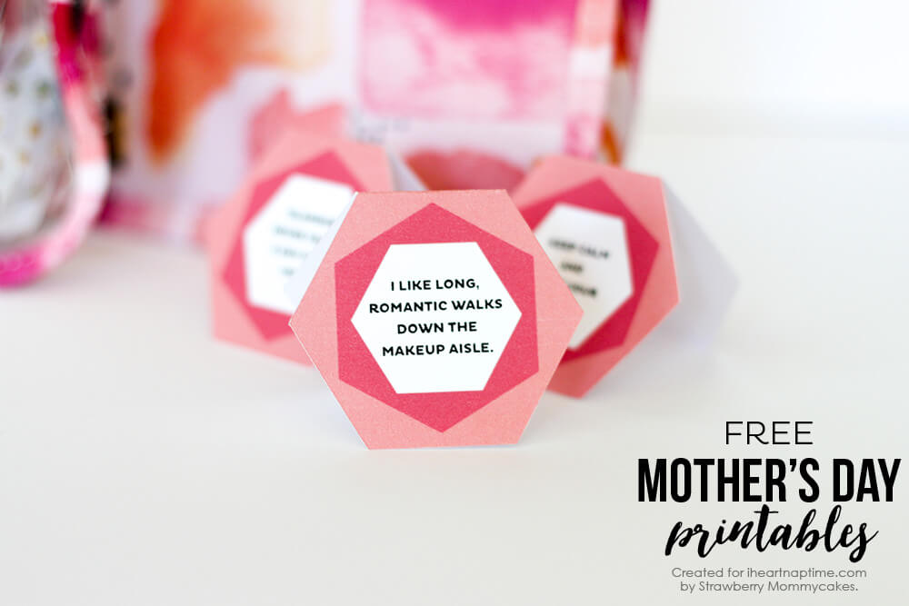 Mother's Day Mini Spa Printables - so easy to print off and stick in a cute makeup case!