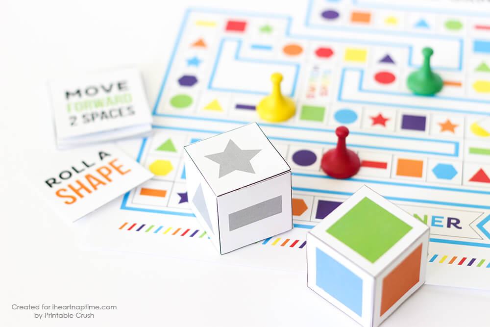 The Shapes and Colors Printable Board Game as easy instructions and free printables!