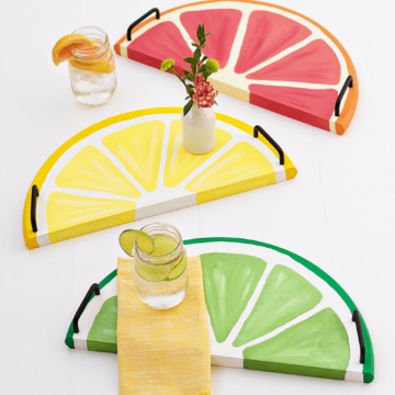 Citrus Fruit Serving Trays - an easy DIY, and perfect craft for celebrating summer!