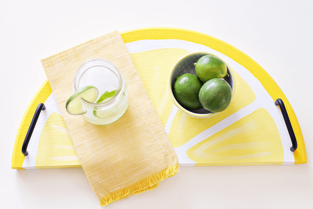 Citrus Fruit Serving Trays - lemonade on a lemon tray? Yes, please!