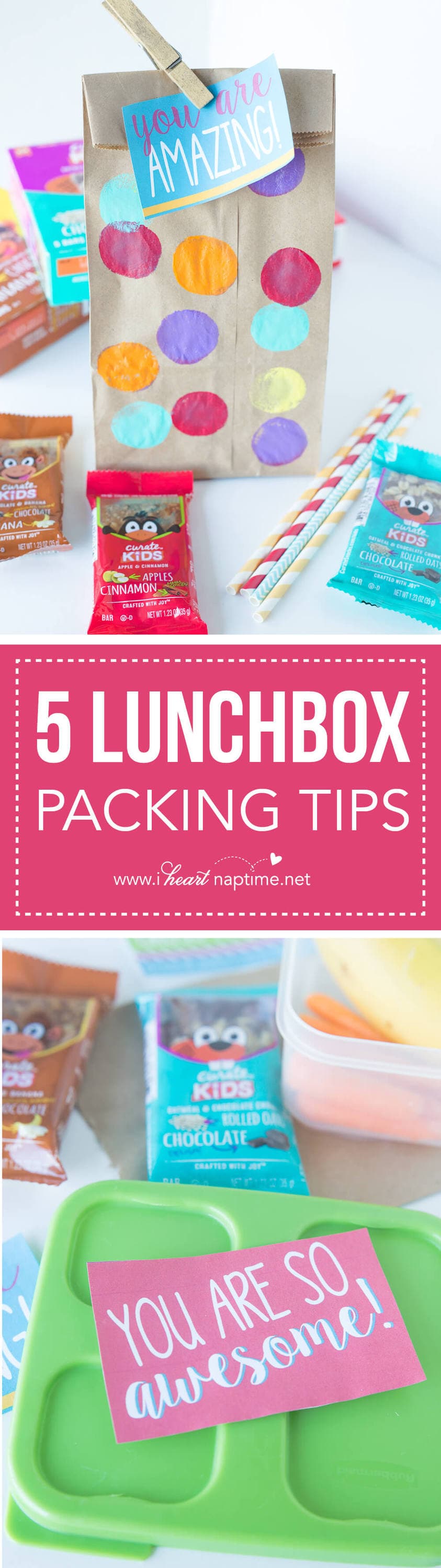 Five Lunchbox Packing Tips... get ready for back-to-school with these great tips to help organize lunch packing and make them fun! These simple tips will help make lunchbox packing less stressful for the parents, too!