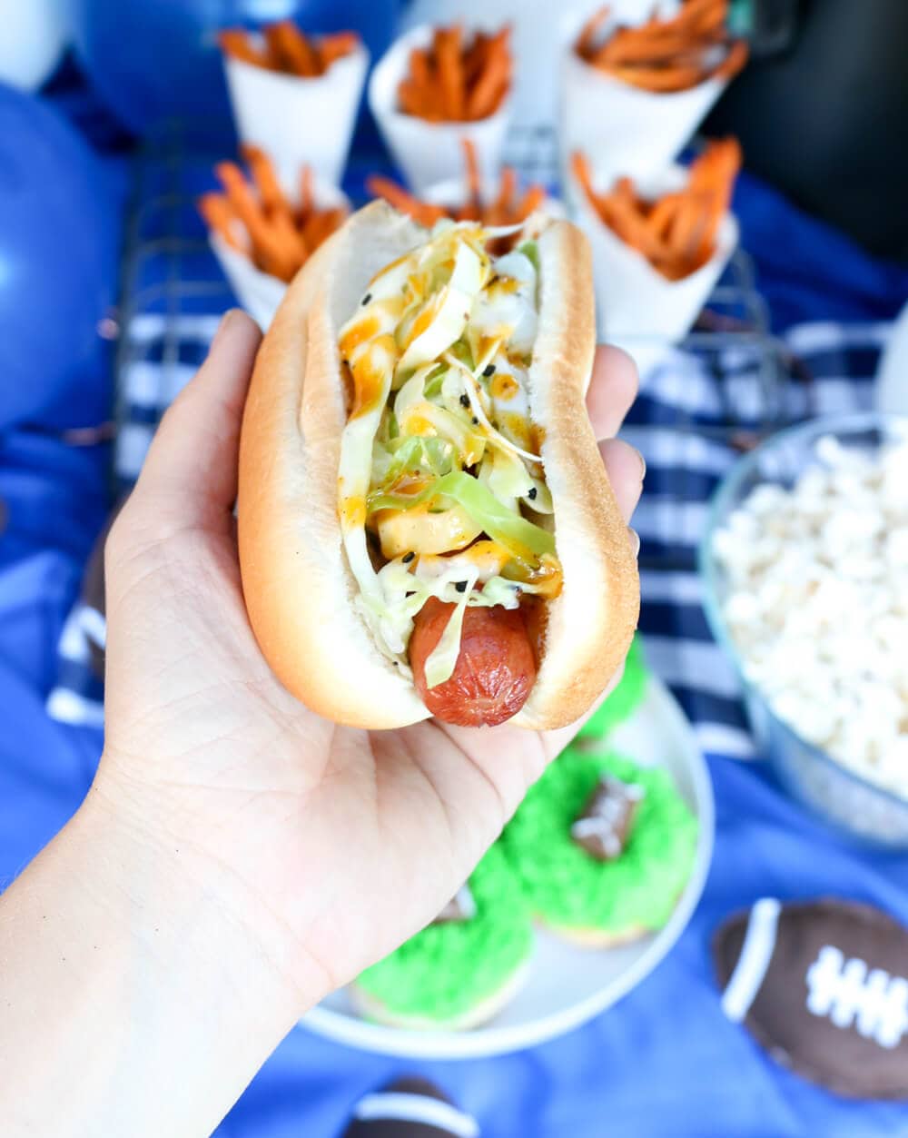 Football Tailgating Party ...Cheer on your favorite football team with friends, food, and this recipe for a BBQ hot dog.