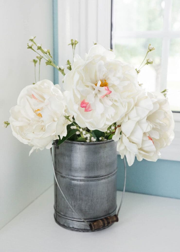 Lovely laundry room makeover and flowers in a can