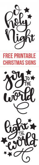 Free printable Christmas designs - O Holy Night - Joy to the World - Light the World