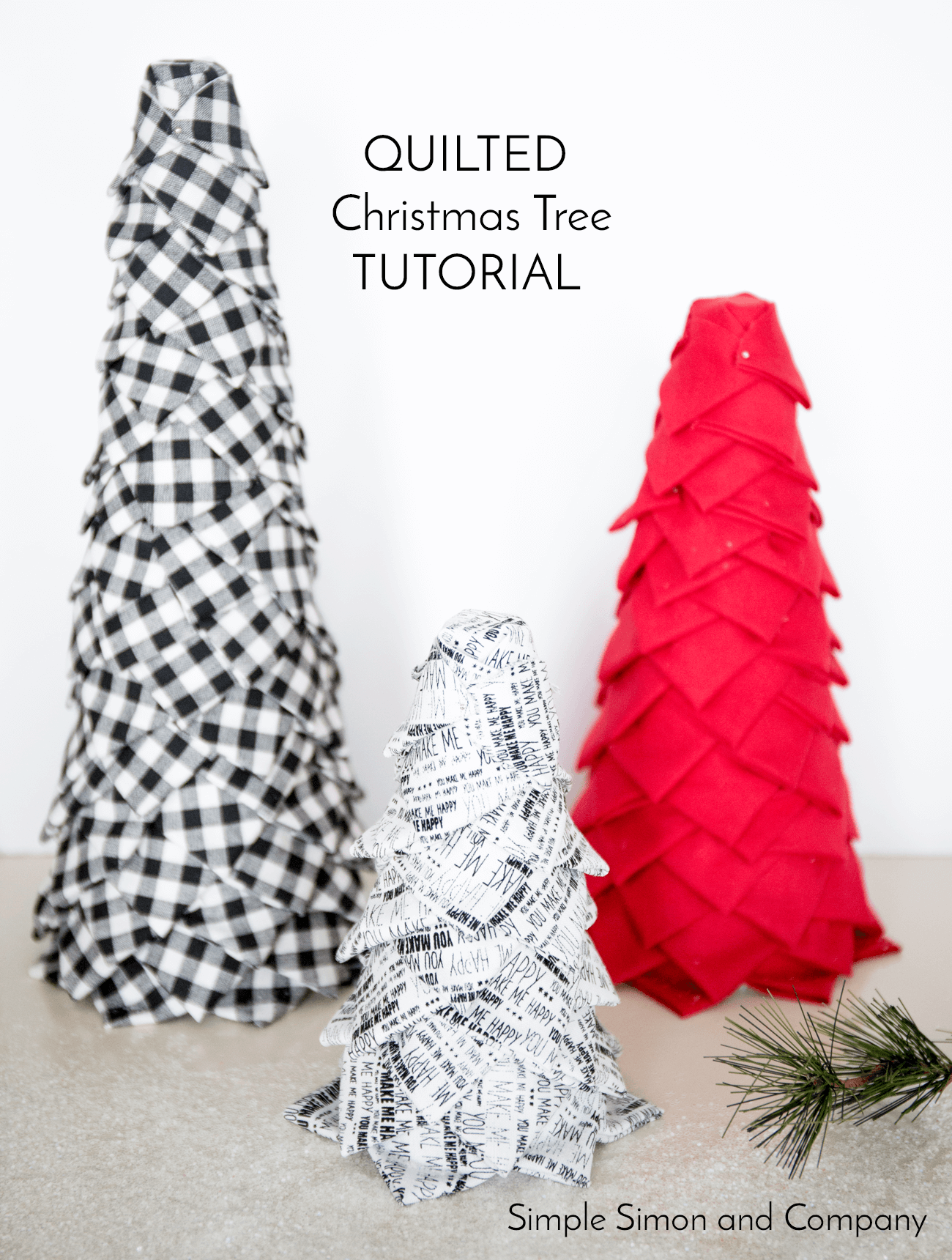 No-Sew Quilted Christmas Trees