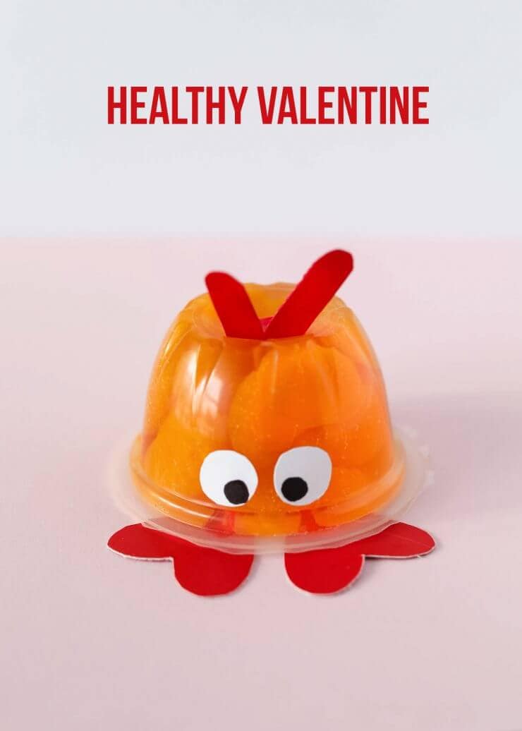 These Valentine's Day love bug fruit cups are the perfect healthy Valentine for kids. They would make a great class party snack or lunch box treat.