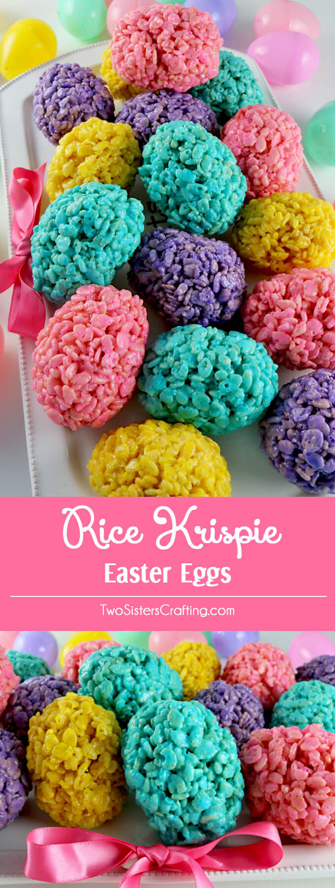 rice krispie Easter eggs + 25 Easter Crafts for Kids - Fun-filled Easter activities for you and your child to do together!