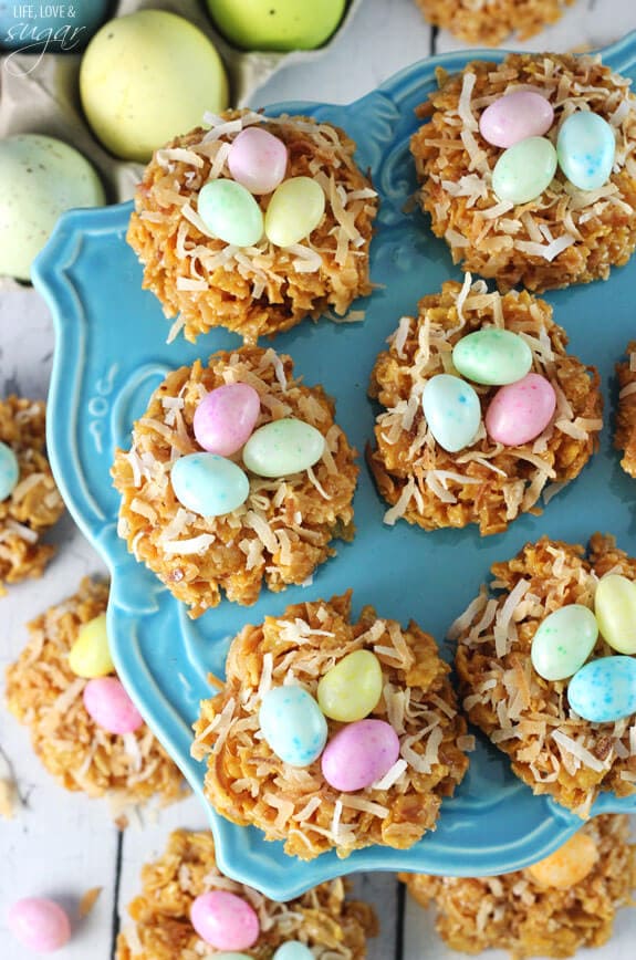 No-Bake Caramel Coconut Nest Cookies l+ 25 Easter Crafts for Kids - Fun-filled Easter activities for you and your child to do together!