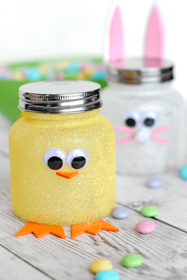 Easter candy jars + 25 Easter Crafts for Kids - Fun-filled Easter activities for you and your child to do together!