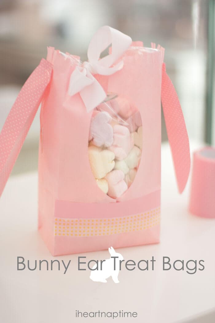 bunny ear treat bags + 25 Easter Crafts for Kids - Fun-filled Easter activities for you and your child to do together!