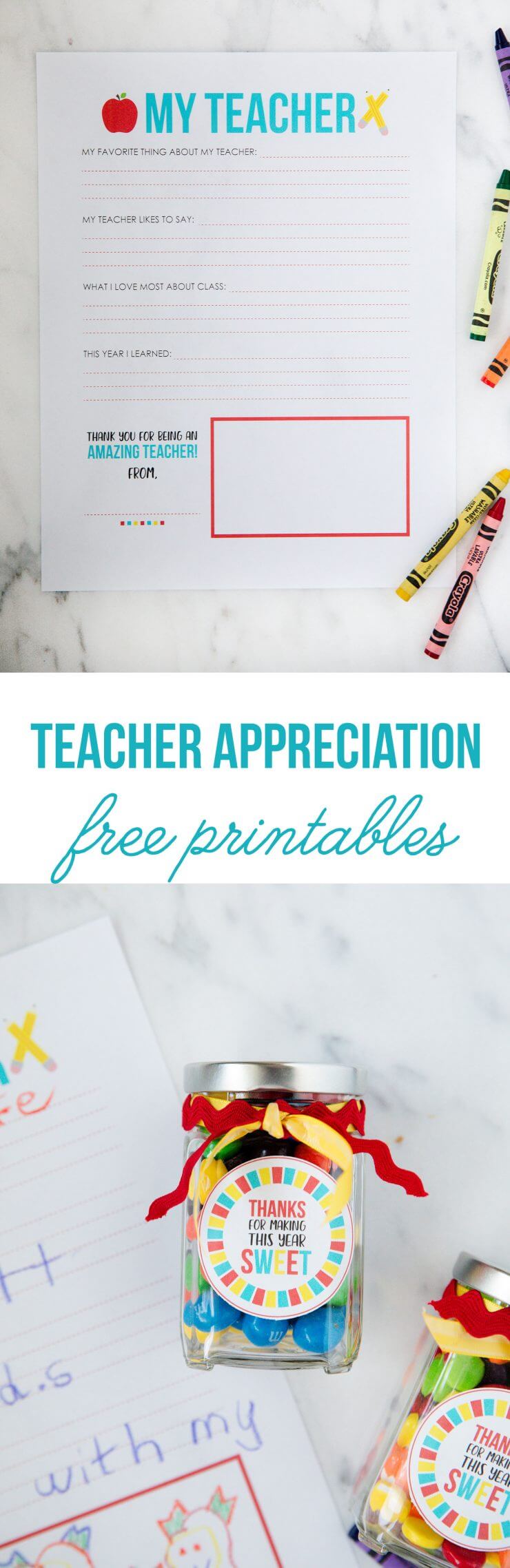 All About My Teacher Printable ...the perfect gift for teacher appreciation!