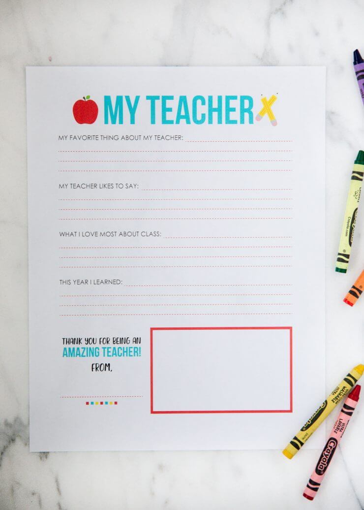 All About My Teacher Printable The Inspiration Board