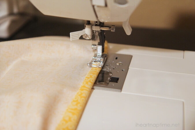 sewing a pillowcase
