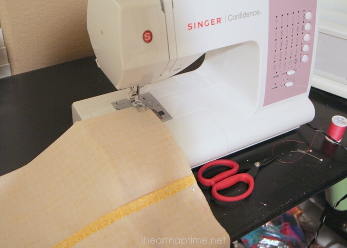 sewing a pillow cover