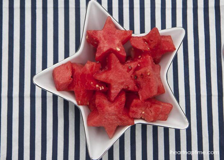 Watermelon Stars + 50 Festive Memorial Day BBQ Ideas...creative ways to kick-off summer and celebrate our freedom while remembering our fallen heroes!