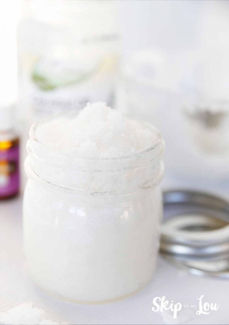 This lavender sugar scrub is a super easy homemade gift that your friends and family will love!