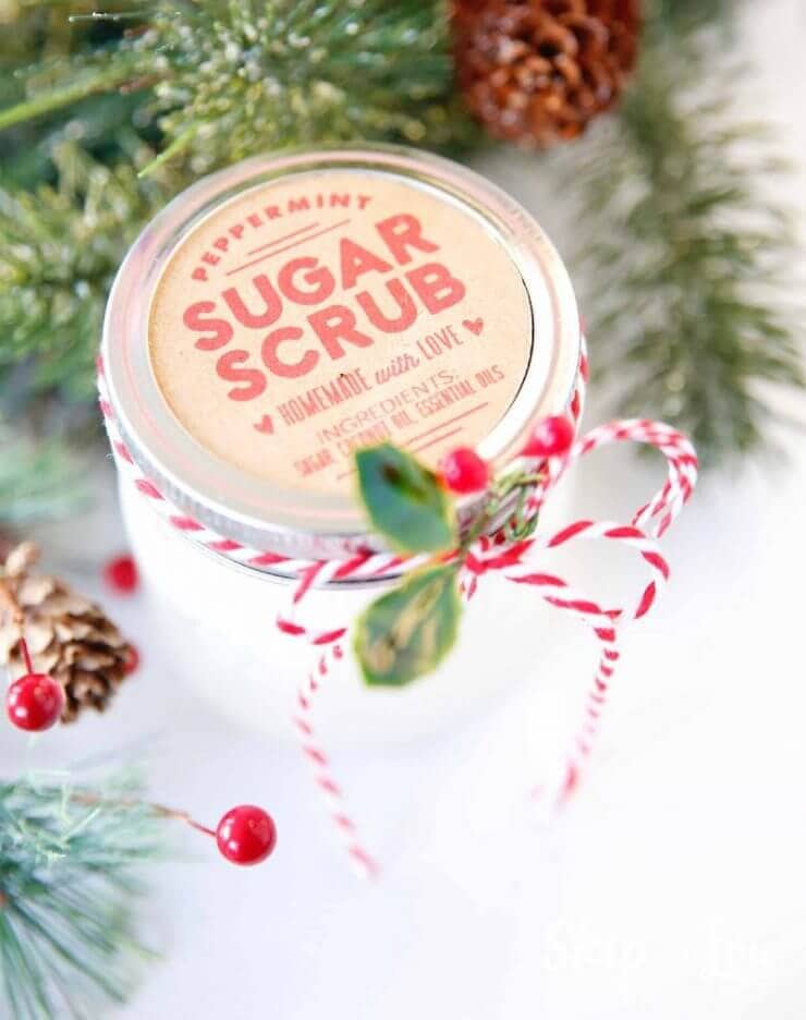 This lavender sugar scrub is a super easy homemade gift that your friends and family will love!