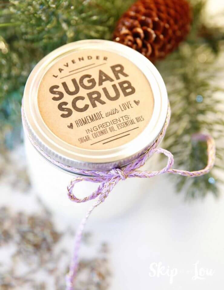 This lavender sugar scrub is a super easy homemade gift that your friends and family will love!