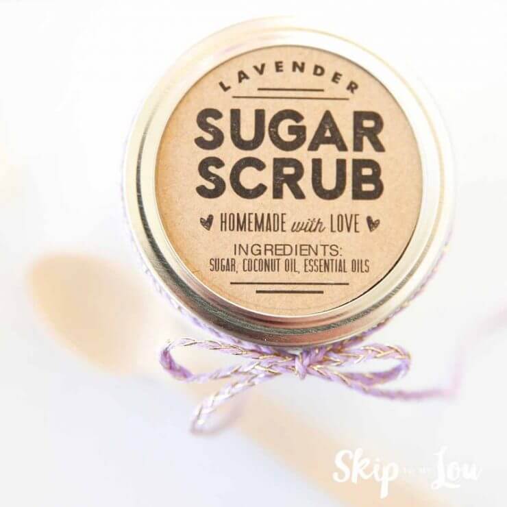 This lavender sugar scrub is a super easy homemade gift that your friends and family will love!