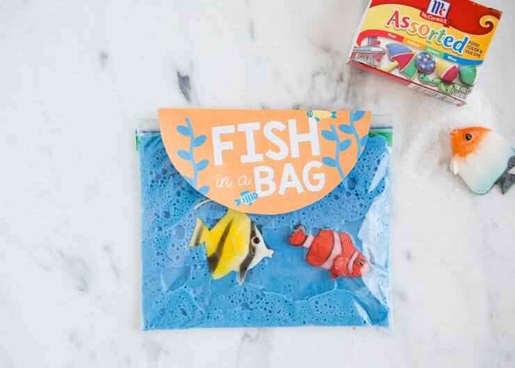 sand slime in a bag with fish