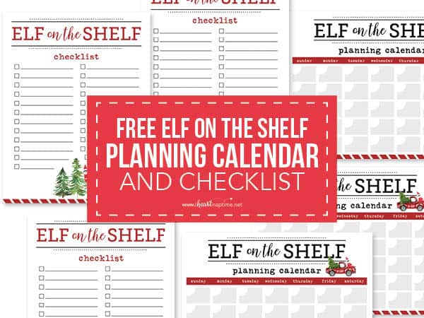 FREE Elf on the Shelf Calendar and Checklist I Heart Naptime