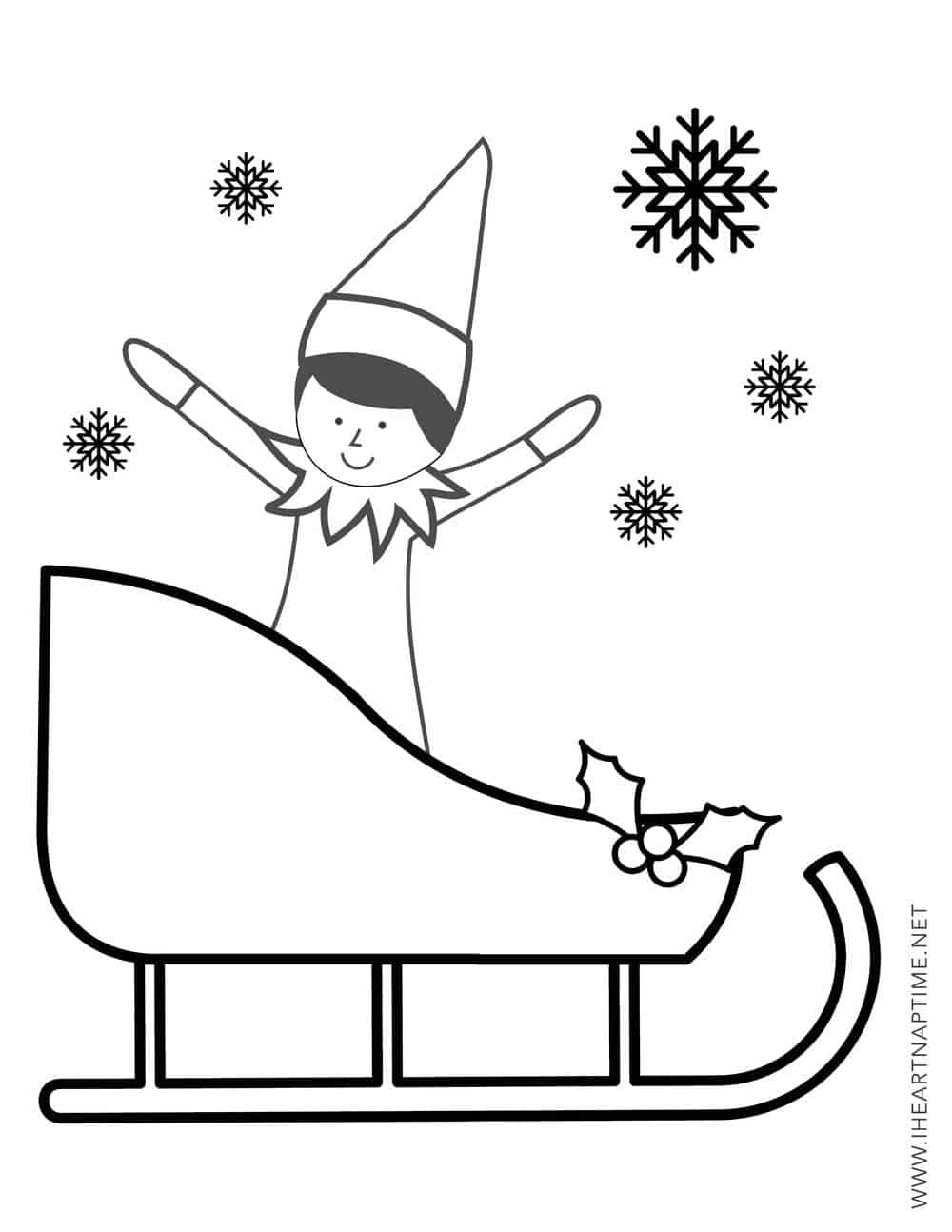 FREE Elf on the Shelf Coloring Pages