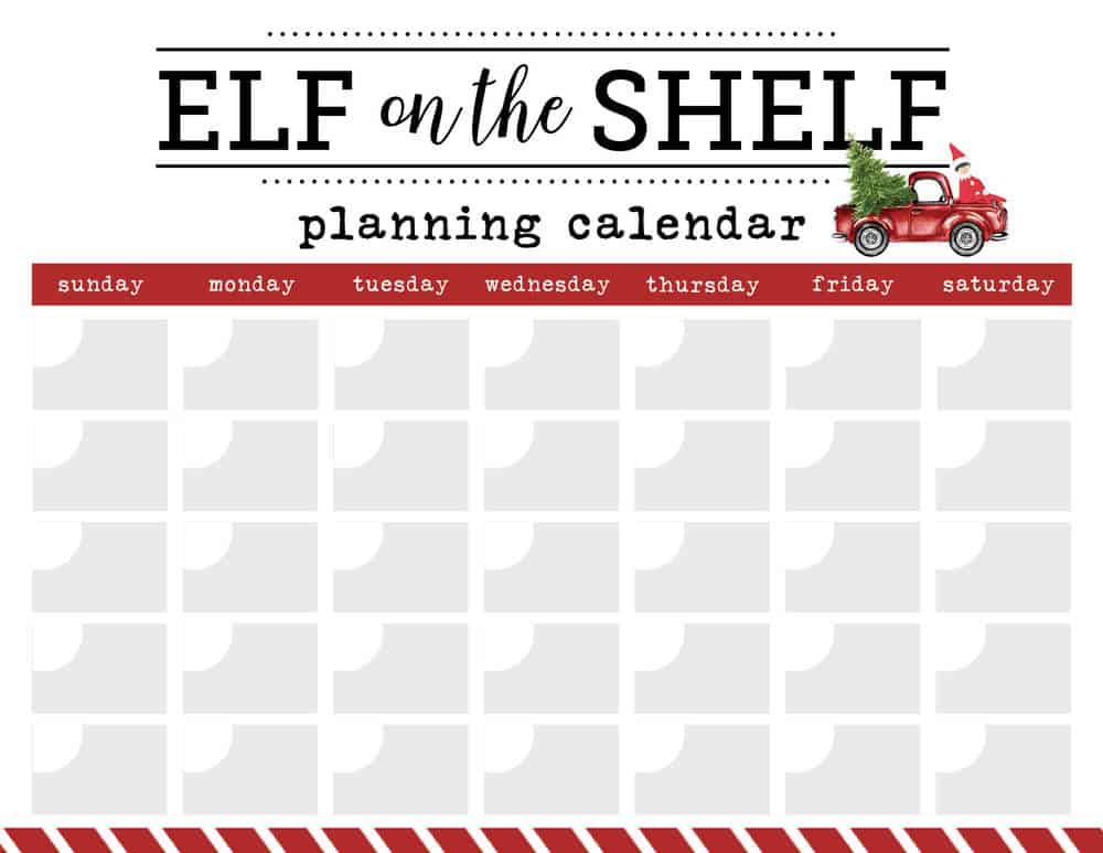 elf on the shelf calendar 