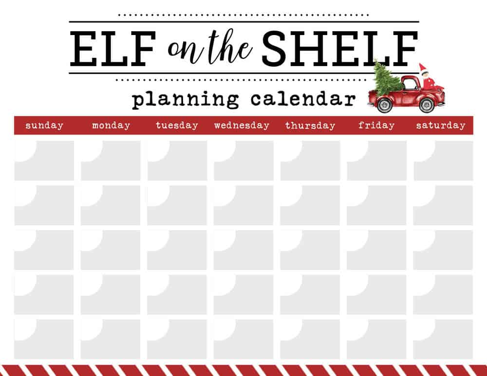 FREE Elf on the Shelf Calendar and Checklist - I Heart Naptime