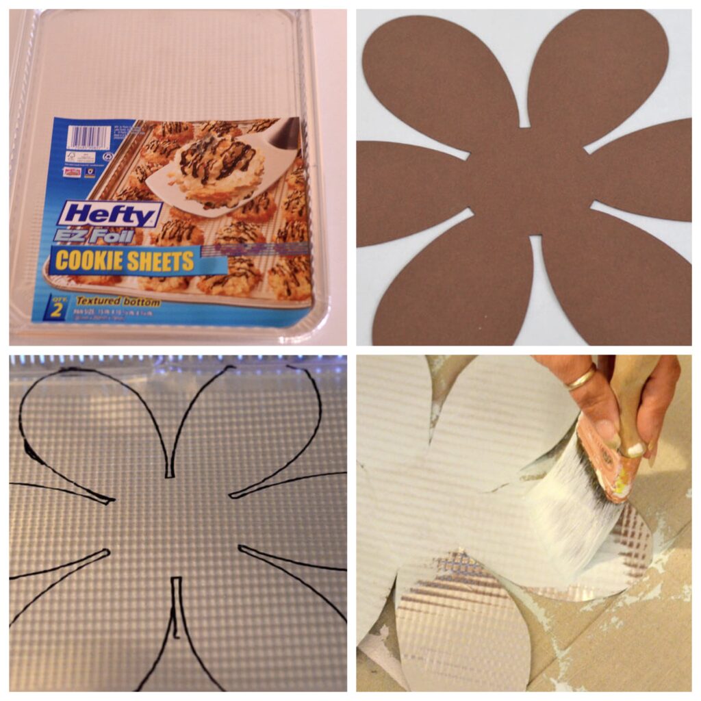 cutting out tin flowers