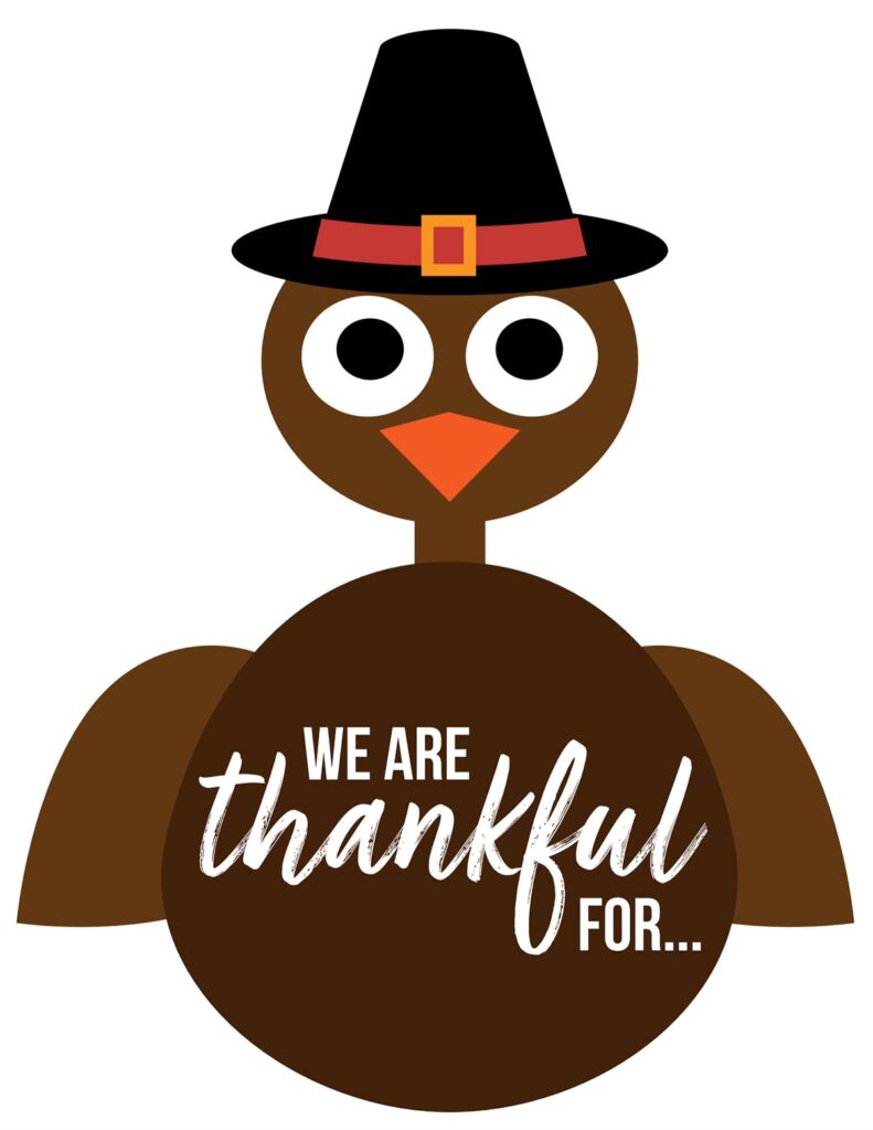 Free Printable I Am Thankful Turkey