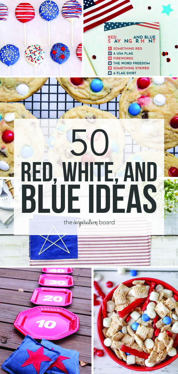 collage of red, white, and blue ideas