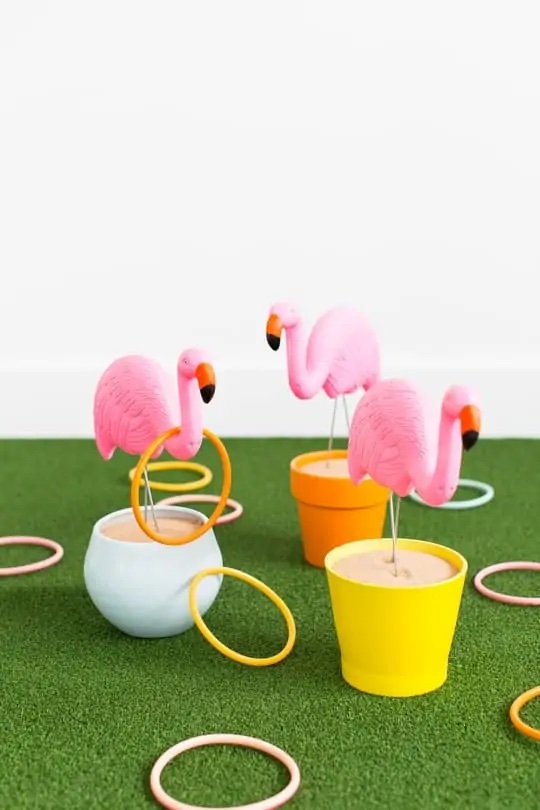 DIY Flamingo Ring Toss Game