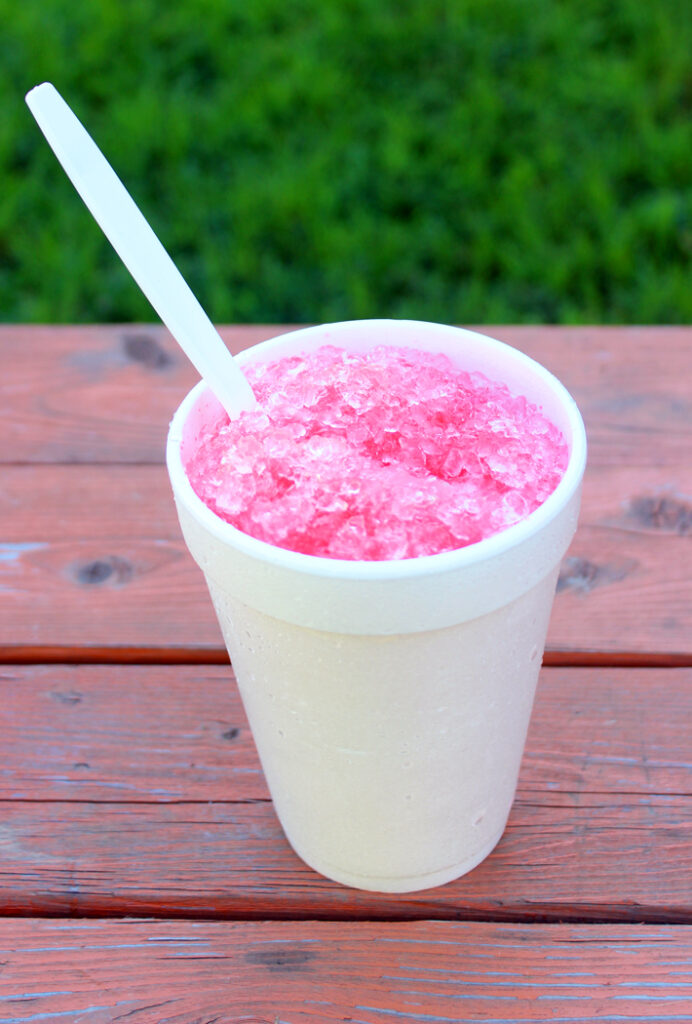 pink shaved ice