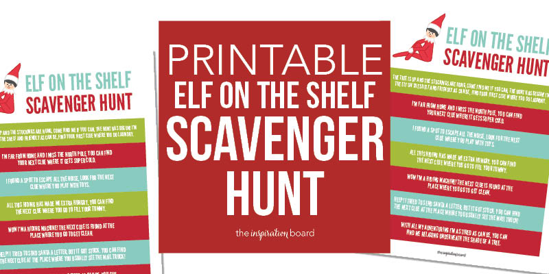 FREE Elf on the Shelf Scavenger Hunt The Inspiration Board