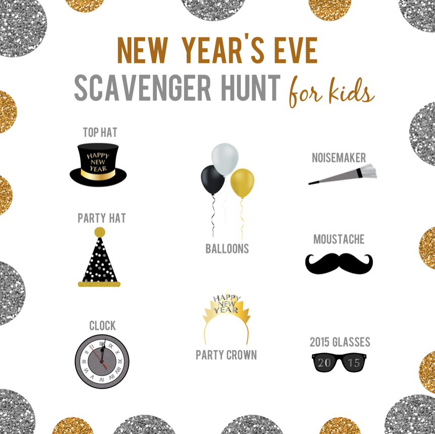 New Years Scavenger Hunt Game Printable New Year's Eve 