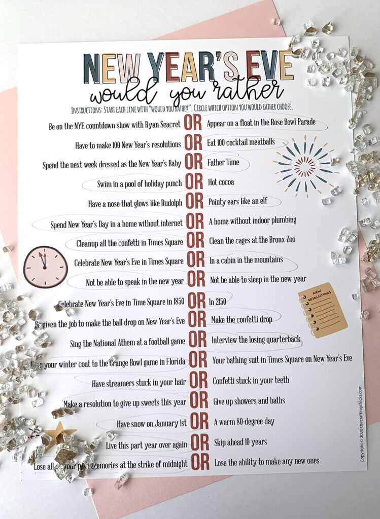 New Year's Game Free Printable