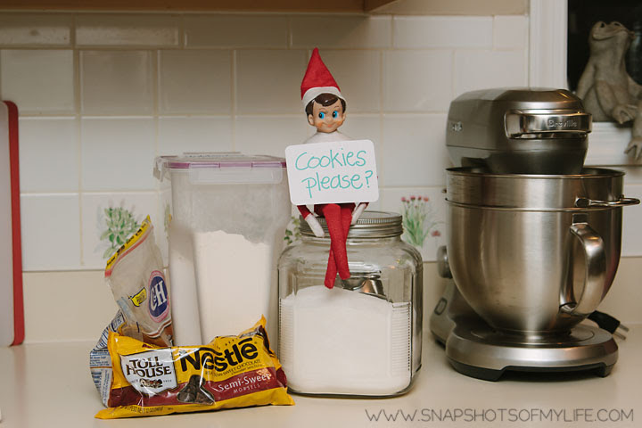 Elf sitting in the kitchen sugar jar. 