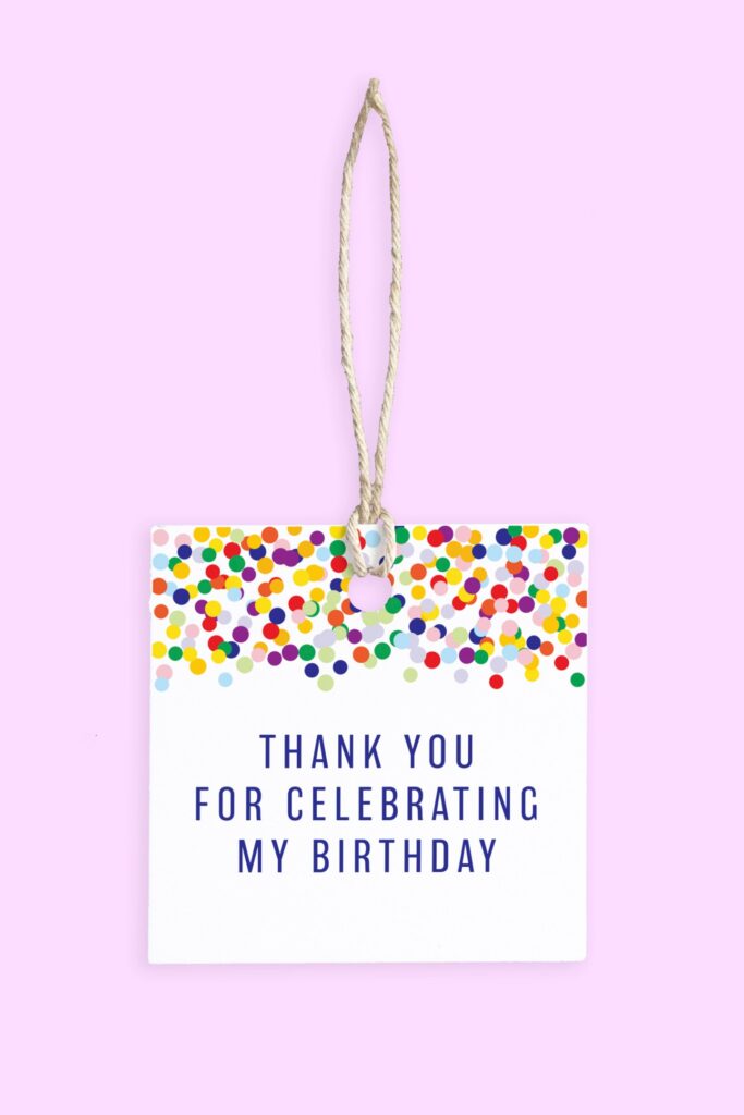 Free printable Birthday Party Favor Tag