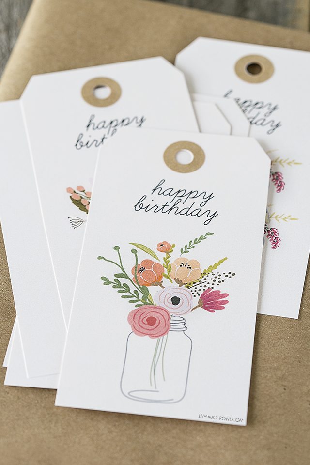 Floral Birthday Printable Gift Tag